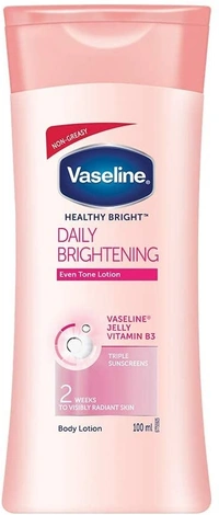 Vaseline Healthy Bright Body Lotion, Daily Brightening Moisturizer with Sunscreen for Dry Skin, Gives Non-Greasy Glowing Skin - For Men & Women - 100 ml, 2-3 days on orders over ₹499 shipped by Selection House