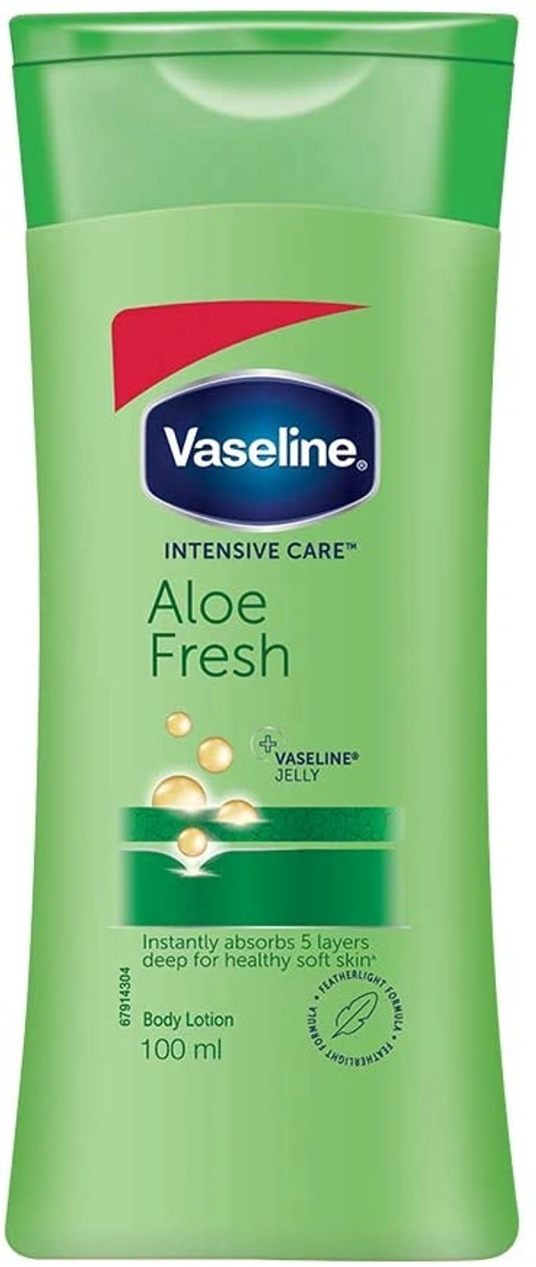 Vaseline Intensive Care Aloe Fresh Body Lotion, With 100% Aloe Extract, Non Greasy, Non Sticky Formula For Hand & Body,  - 2-3 days on orders over ₹499 shipped by Selection House, 100 ml