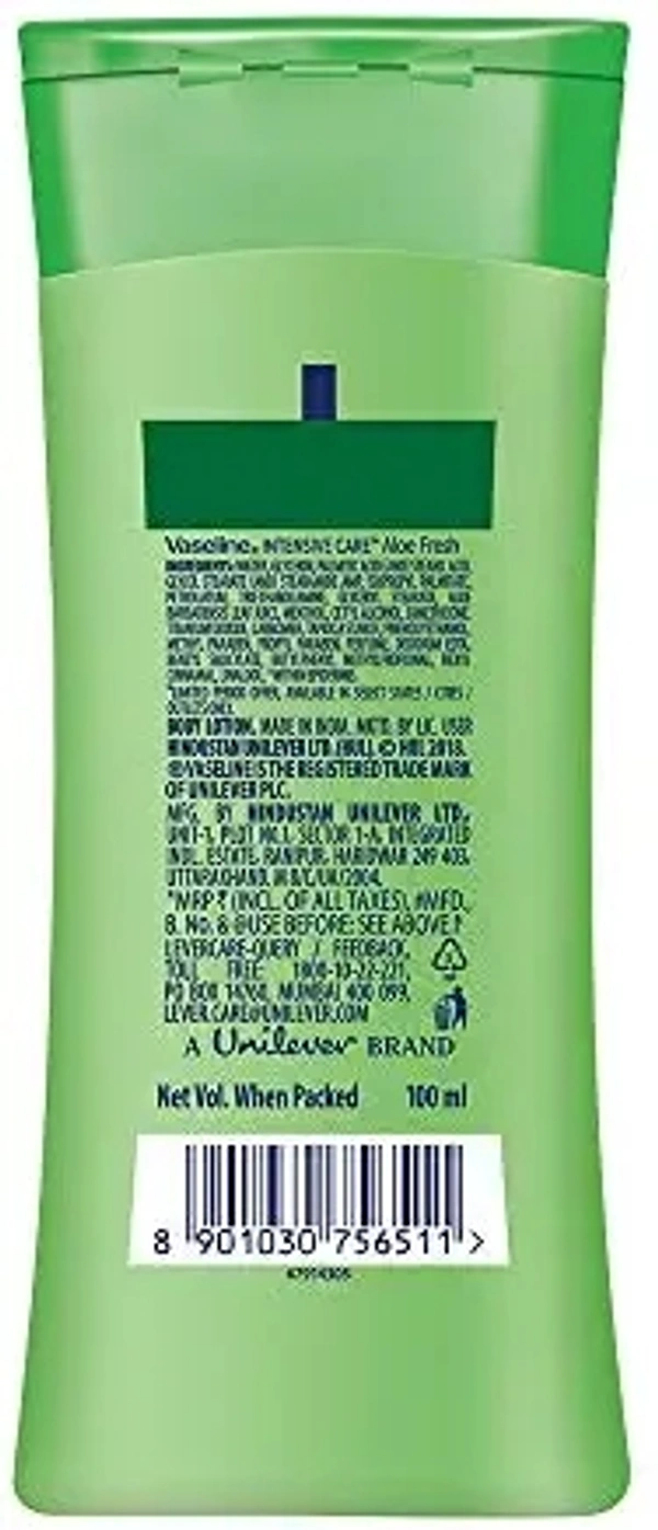 Vaseline Intensive Care Aloe Fresh Body Lotion, With 100% Aloe Extract, Non Greasy, Non Sticky Formula For Hand & Body,  - 2-3 days on orders over ₹499 shipped by Selection House, 100 ml