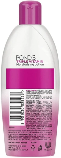 POND'S Triple Vitamin Moisturising Body Lotion  - 2-3 days on orders over ₹499 shipped by Selection House, 100 ml