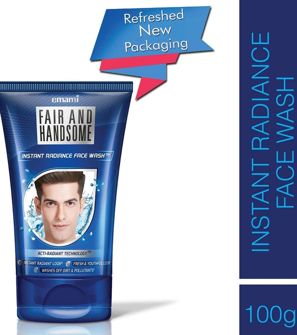 Fair and Handsome Instant Radiance Face Wash - 2-3 days on orders over ₹499 shipped by Selection House, 100 ml