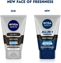 NIVEA Men Face Wash, All in 1 Charcoal, to Detoxify & Refresh Skin with 10x Vitamin C Effect, for All Skin Types - 2-3 days on orders over ₹499 shipped by Selection House, 100 ml