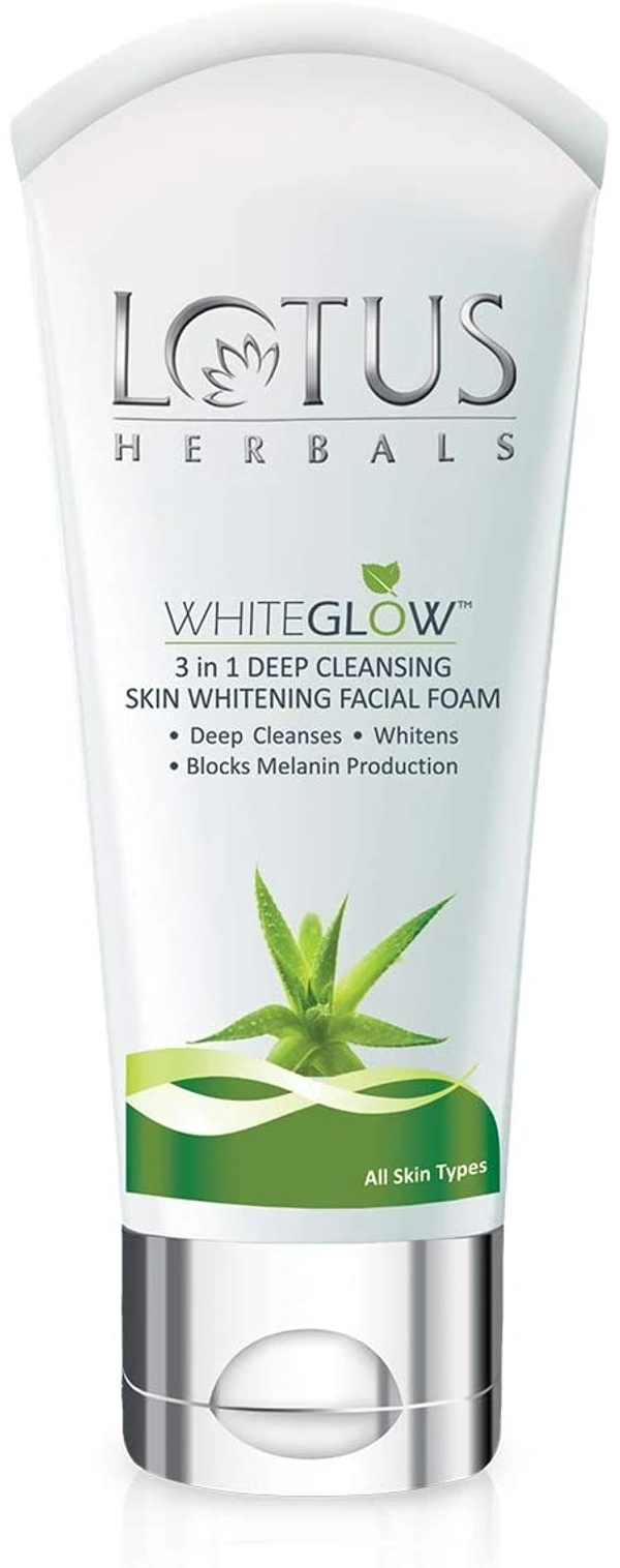 Lotus Herbals WhiteGlow 3-In-1 Deep Cleansing Skin Whitening Facial Foam, face wash, for all skin types - 2-3 days on orders over ₹499 shipped by Selection House, 50 gm