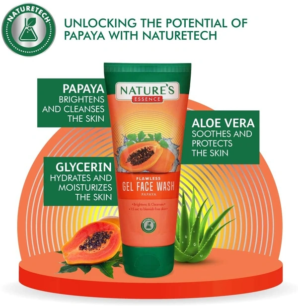 Nature's Essence flawless gel face wash Papaya 65ml - 2-3 days on orders over ₹499 shipped by Selection House, 65 ml