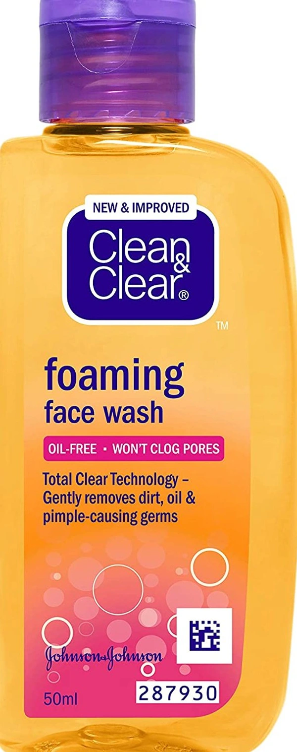 Clean & Clear Foaming Face Wash - 50 ml, 2-3 days on orders over ₹499 shipped by Selection House