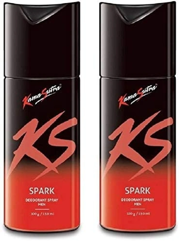 Kama Sutra Spark Deodorant Spray for Men, 150 ml (Pack Of 2) - Red, 2-3 days on orders over ₹499 shipped by Selection House, 150 ml
