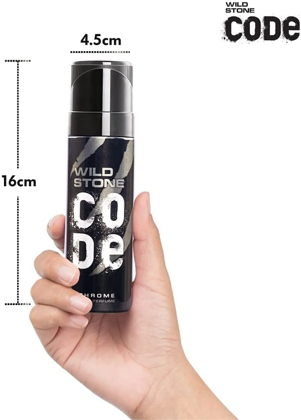 Wild Stone Code Chrome No Gas Body Perfume for Men, Long Lasting Masculine Fragrance for Office Wear -120 ml - 2-3 days on orders over ₹499 shipped by Selection House, 120 ml, Chrome