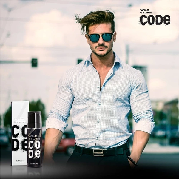 Wild Stone Code Chrome No Gas Body Perfume for Men, Long Lasting Masculine Fragrance for Office Wear -120 ml - 2-3 days on orders over ₹499 shipped by Selection House, 120 ml, Chrome