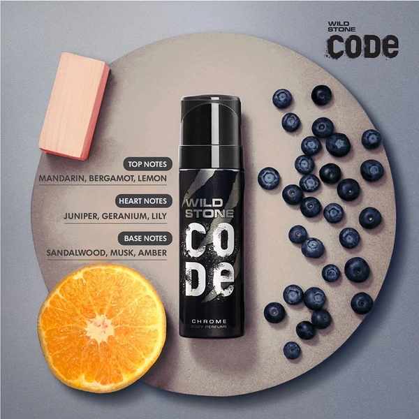 Wild Stone Code Chrome No Gas Body Perfume for Men, Long Lasting Masculine Fragrance for Office Wear -120 ml - 2-3 days on orders over ₹499 shipped by Selection House, 120 ml, Chrome