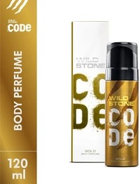 Wild Stone Code Chrome No Gas Body Perfume for Men, Long Lasting Masculine Fragrance for Office Wear -120 ml - 2-3 days on orders over ₹499 shipped by Selection House, 120 ml, Gold