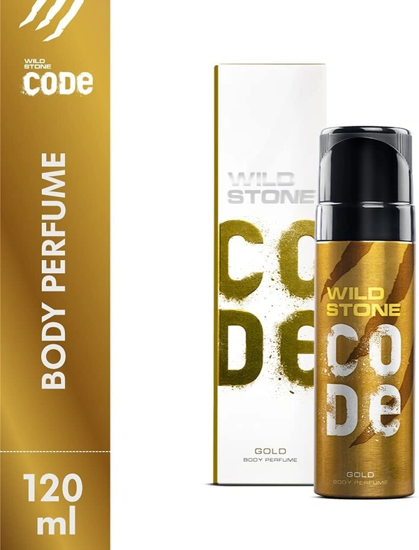 Wild Stone Code Chrome No Gas Body Perfume for Men, Long Lasting Masculine Fragrance for Office Wear -120 ml - 2-3 days on orders over ₹499 shipped by Selection House, 120 ml, Gold