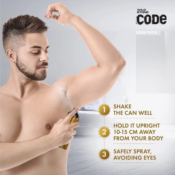 Wild Stone Code Chrome No Gas Body Perfume for Men, Long Lasting Masculine Fragrance for Office Wear -120 ml - 2-3 days on orders over ₹499 shipped by Selection House, 120 ml, Gold