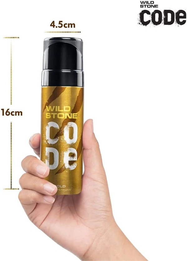 Wild Stone Code Chrome No Gas Body Perfume for Men, Long Lasting Masculine Fragrance for Office Wear -120 ml - 2-3 days on orders over ₹499 shipped by Selection House, 120 ml, Gold
