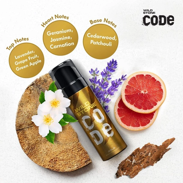Wild Stone Code Chrome No Gas Body Perfume for Men, Long Lasting Masculine Fragrance for Office Wear -120 ml - 2-3 days on orders over ₹499 shipped by Selection House, 120 ml, Gold
