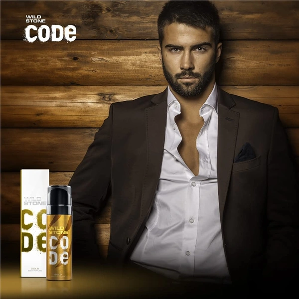 Wild Stone Code Chrome No Gas Body Perfume for Men, Long Lasting Masculine Fragrance for Office Wear -120 ml - 2-3 days on orders over ₹499 shipped by Selection House, 120 ml, Gold