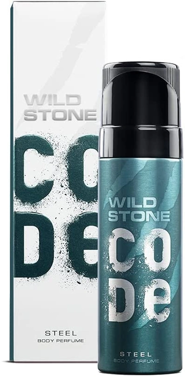 Wild Stone Code Chrome No Gas Body Perfume for Men, Long Lasting Masculine Fragrance for Office Wear -120 ml - 2-3 days on orders over ₹499 shipped by Selection House, 120 ml, Steel