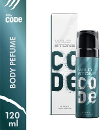Wild Stone Code Chrome No Gas Body Perfume for Men, Long Lasting Masculine Fragrance for Office Wear -120 ml - 2-3 days on orders over ₹499 shipped by Selection House, 120 ml, Steel