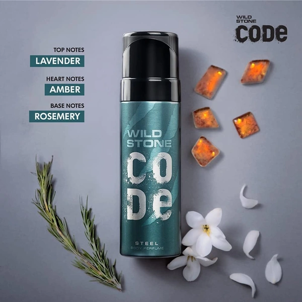 Wild Stone Code Chrome No Gas Body Perfume for Men, Long Lasting Masculine Fragrance for Office Wear -120 ml - 2-3 days on orders over ₹499 shipped by Selection House, 120 ml, Steel