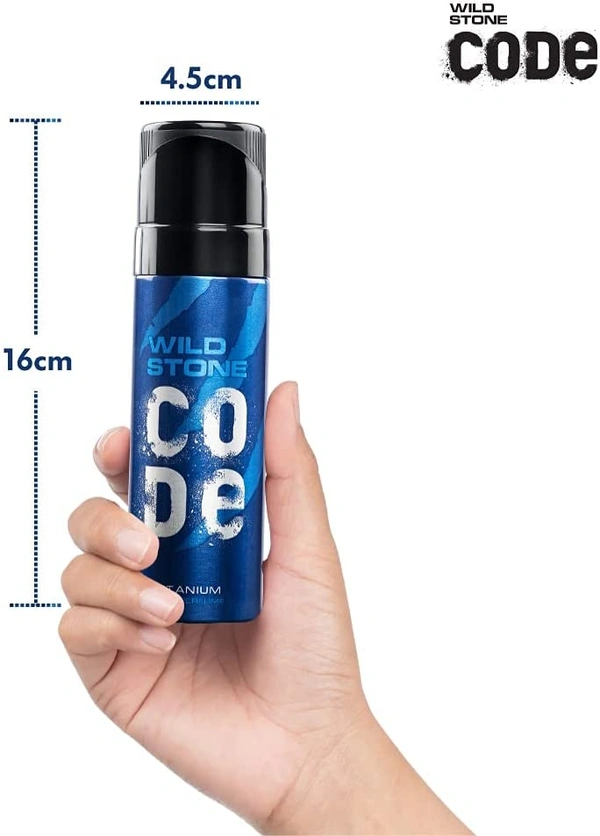 Wild Stone Code Chrome No Gas Body Perfume for Men, Long Lasting Masculine Fragrance for Office Wear -120 ml - 2-3 days on orders over ₹499 shipped by Selection House, 120 ml, Titanium