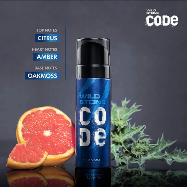 Wild Stone Code Chrome No Gas Body Perfume for Men, Long Lasting Masculine Fragrance for Office Wear -120 ml - 2-3 days on orders over ₹499 shipped by Selection House, 120 ml, Titanium