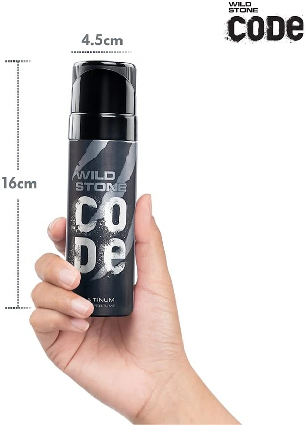 Wild Stone Code Chrome No Gas Body Perfume for Men, Long Lasting Masculine Fragrance for Office Wear -120 ml - 2-3 days on orders over ₹499 shipped by Selection House, 120 ml, Platinum