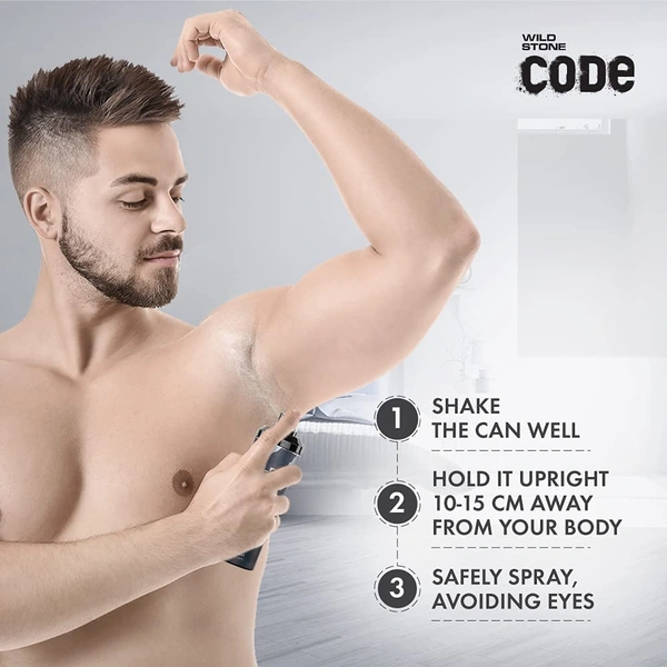 Wild Stone Code Chrome No Gas Body Perfume for Men, Long Lasting Masculine Fragrance for Office Wear -120 ml - 2-3 days on orders over ₹499 shipped by Selection House, 120 ml, Platinum