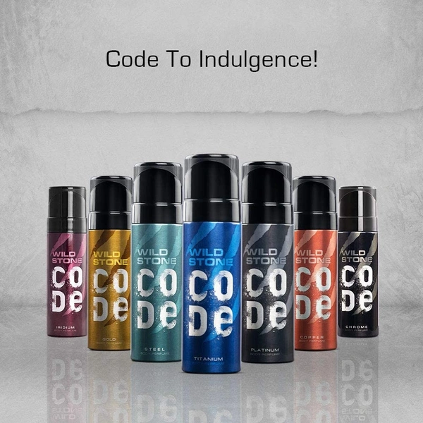 Wild Stone Code Chrome No Gas Body Perfume for Men, Long Lasting Masculine Fragrance for Office Wear -120 ml - 2-3 days on orders over ₹499 shipped by Selection House, 120 ml, Platinum