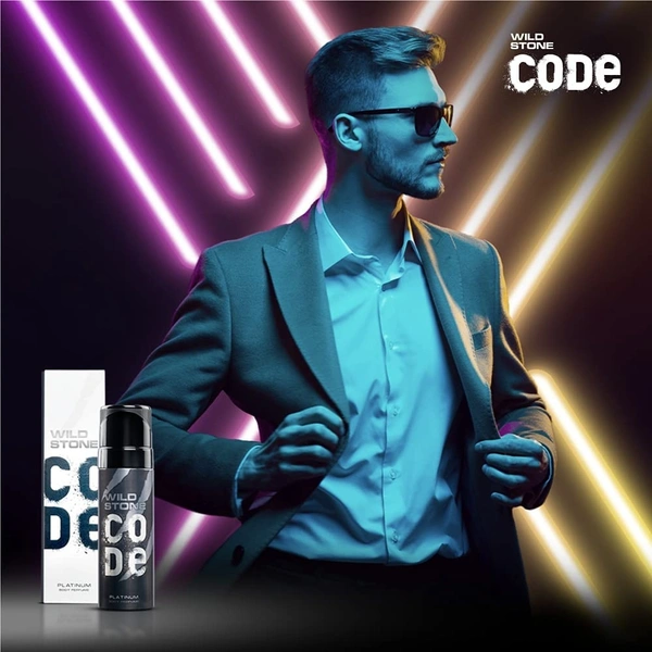 Wild Stone Code Chrome No Gas Body Perfume for Men, Long Lasting Masculine Fragrance for Office Wear -120 ml - 2-3 days on orders over ₹499 shipped by Selection House, 120 ml, Platinum
