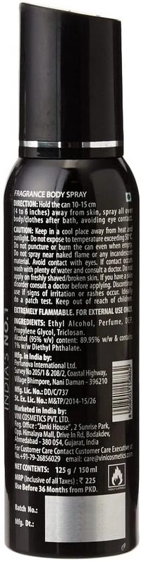 Fogg Body Spray For Men, 120ml - Black, 2-3 days on orders over ₹499 shipped by Selection House, Marco, 120 ml