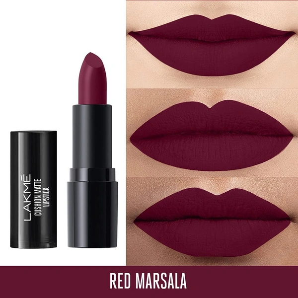 LAKMÉ Cushion Matte Lipstick, Matte Finish, 4.5g - Red Marsala, 2-3 days on orders over ₹499 shipped by Selection House, 4.5g