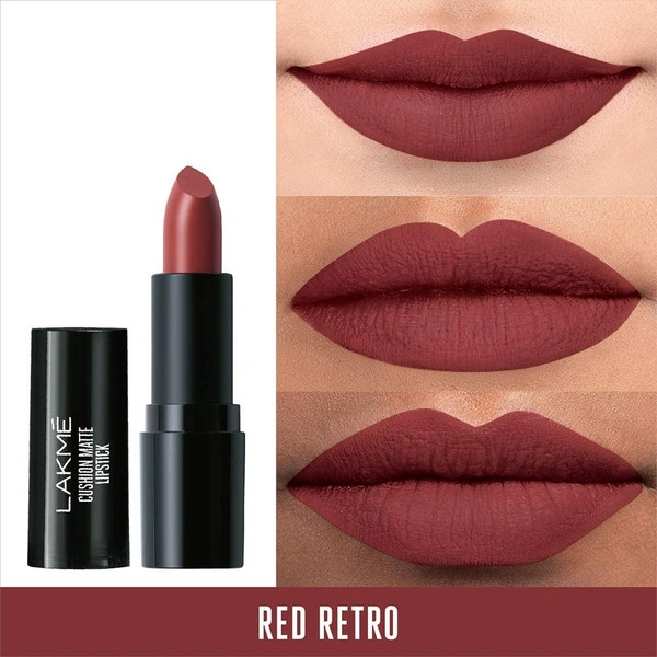 LAKMÉ Cushion Matte Lipstick, Matte Finish, 4.5g - Red Retro, 2-3 days on orders over ₹499 shipped by Selection House, 4.5g