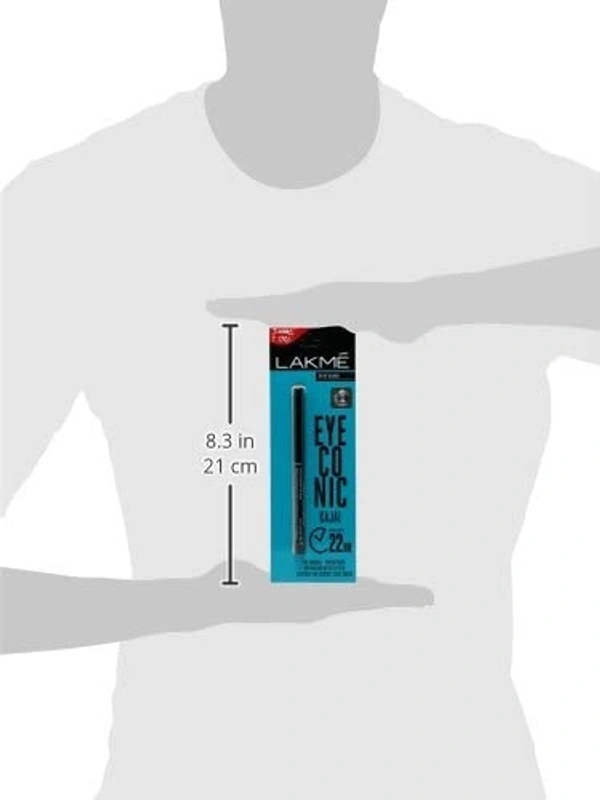 Lakme Eyeconic Black Kajal, Matte Kohl Liner in a Twist Up Pencil - Waterproof, Smudge Proof & Long Lasting Eye Makeup, 0.35 g - Black, 2-3 days on orders over ₹499 shipped by Selection House, 0.35g