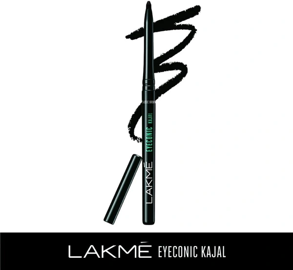 Lakme Eyeconic Black Kajal, Matte Kohl Liner in a Twist Up Pencil - Waterproof, Smudge Proof & Long Lasting Eye Makeup, 0.35 g - Black, 2-3 days on orders over ₹499 shipped by Selection House, 0.35g