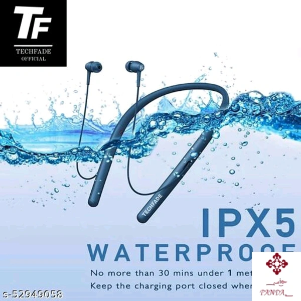 TECHFADE WH700 Wireless Bluetooth In Ear Neckband Earphone with Mic (Blue) - blue 