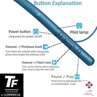 TECHFADE WH700 Wireless Bluetooth In Ear Neckband Earphone with Mic (Blue) - blue 