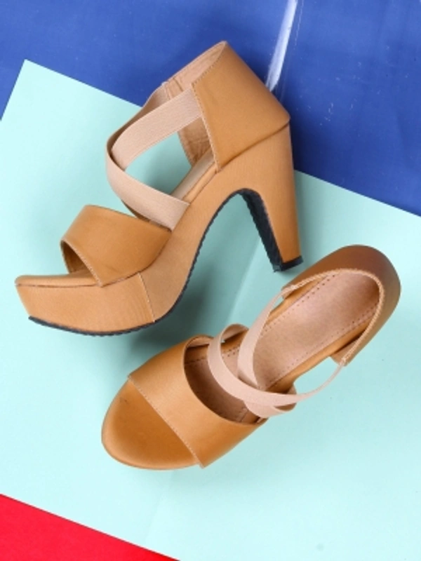 Ladies Heel Sandals  - Sepia Skin, 3