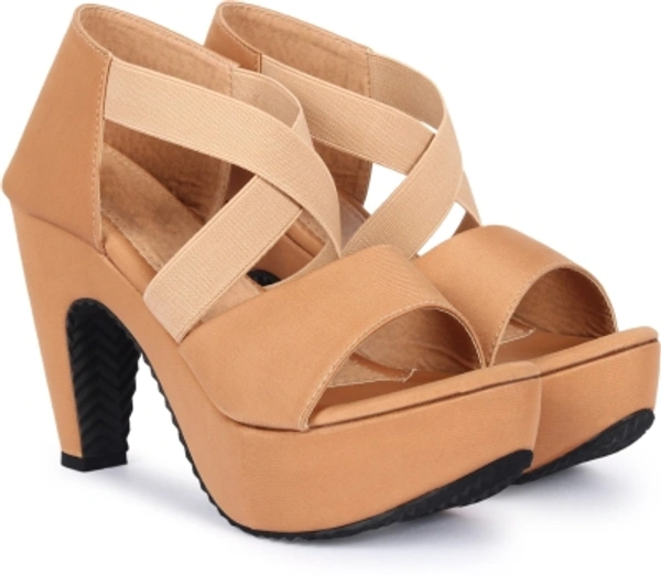 Ladies Heel Sandals  - Sepia Skin, 3