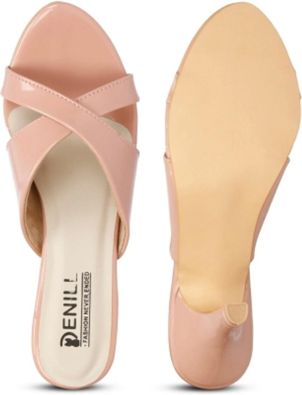 Ladies Heels Slippers  - Pink, 4