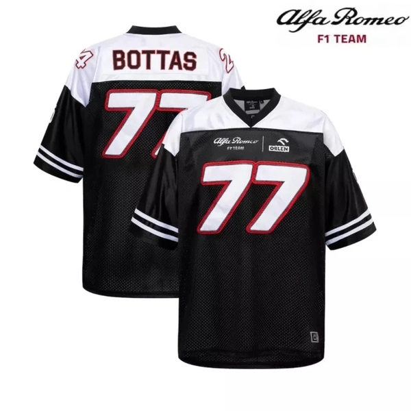 2022 ALFA ROMEO AMERICAN FOOTBALL JERSEY VALTTERI BOTTAS x ZHOU GUANYU AUSTIN GP TEAMWEAR SPECIAL - M