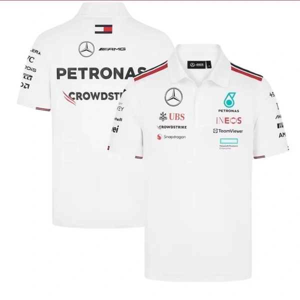 2024 Mercedes AMG F1 Team Polo - White - 3XL