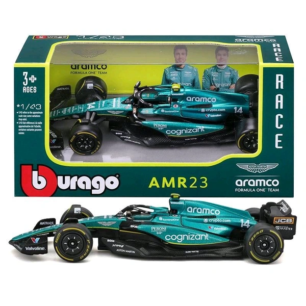 Bburago 1:43 2023 Aston Martin F1 AMR23 Model Car - 14 (NO Case + Helmet)