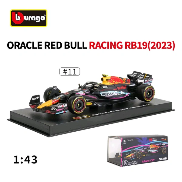Bburago 1:43 2023 Red Bull Racing RB19 Model Car (With Case + Helmet) - 1 (Stock Livery)