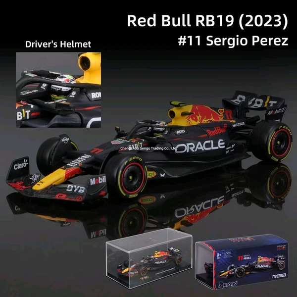 Bburago 1:43 2023 Red Bull Racing RB19 Model Car (With Case + Helmet) - 1 (Stock Livery)