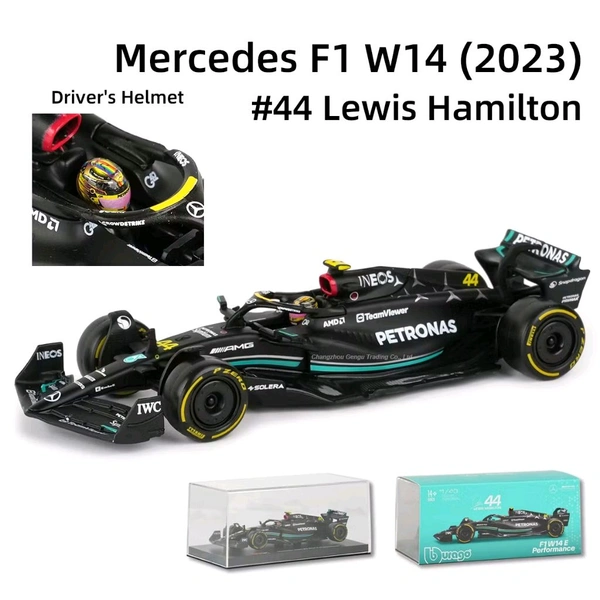 Bburago 1:43 2023 Mercedes W14 (Case + Helmet) - 63