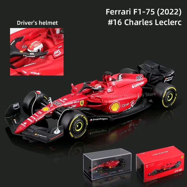 Bburago 1:43 2022 Scuderia Ferrari F1-75 (Case + Helmet) - 55