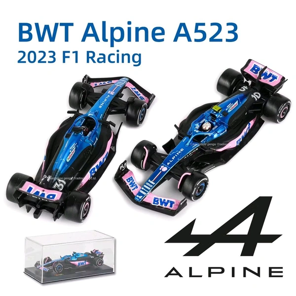 Bburago 1:43 2023 BWT Alpine A523 Model Car (Case + Helmet) - 31