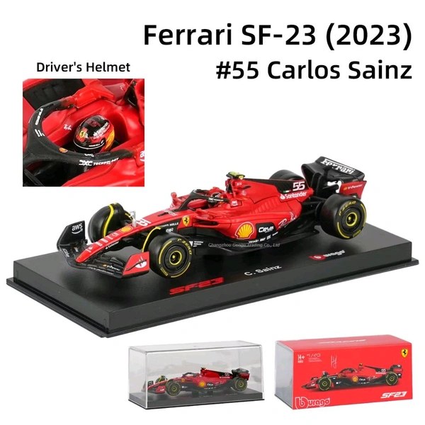 Bburago 1:43 2023 Scuderia Ferrari SF23 (Case + Helmet) - 16