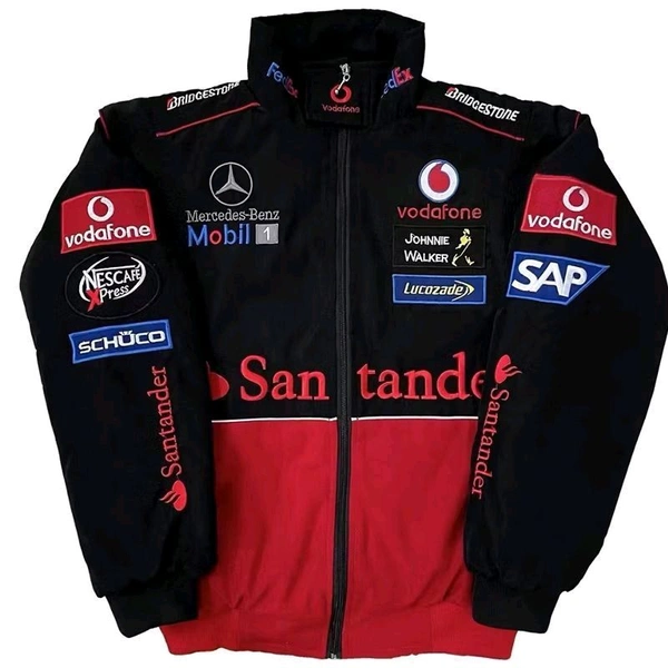 Mercedes Vintage Jacket - Black + Red, 2XL