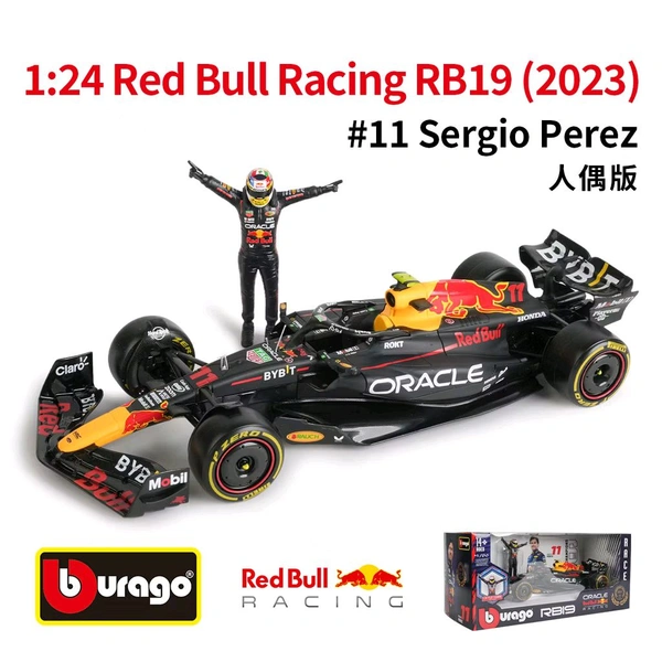 Bburago 1:24 2023 RB19 With Driver Figurines - 11
