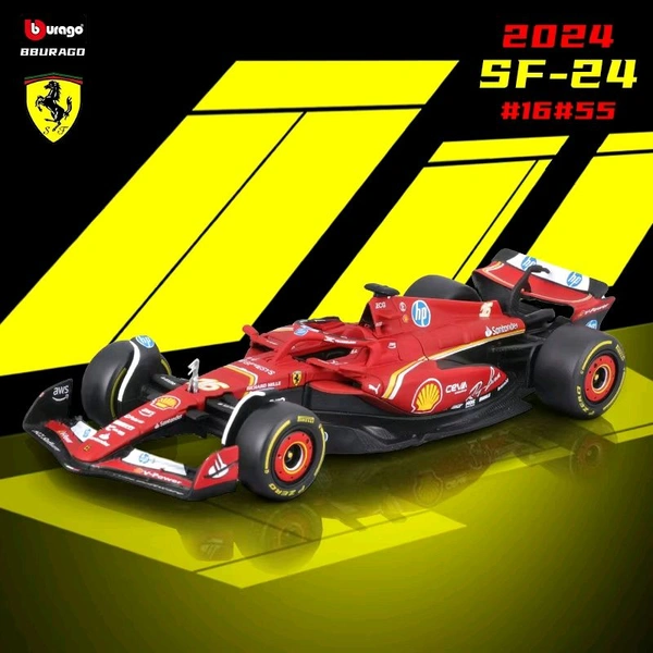 Bburago 1:43 2024 Scuderia Ferrari SF24 Model Car - 55( NO Case + Helmet)